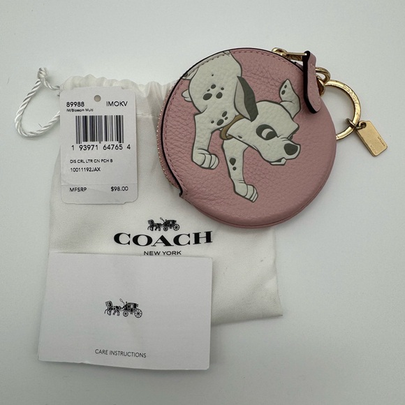 Coach Pink Dalmatian Coin Pouch - Picture 1 of 8